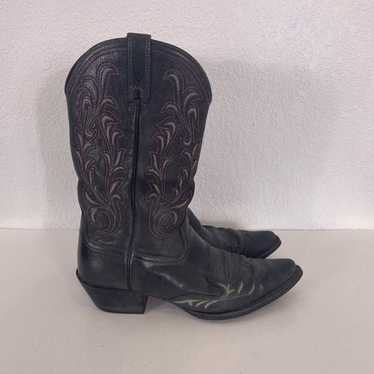 Ariat Black Leather Pointed Toe Pull On Western Bo