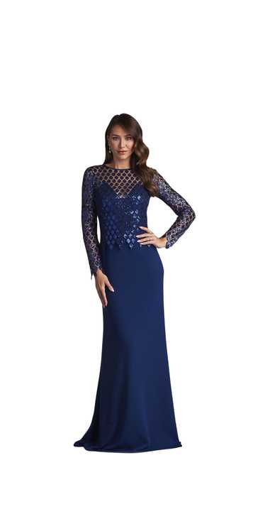 Tadashi Shoji CADDEL SEQUIN ILLUSION GOWN CCZ23395