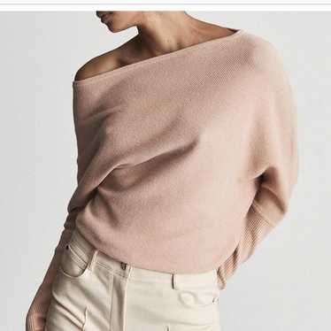 Reiss Reiss Laylah Asymmetric Top Cream Draped Sho