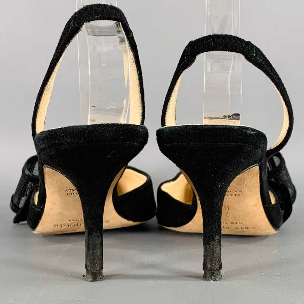 Kate Spade KATE SPADE Size 7 Black Suede Bow Slin… - image 3