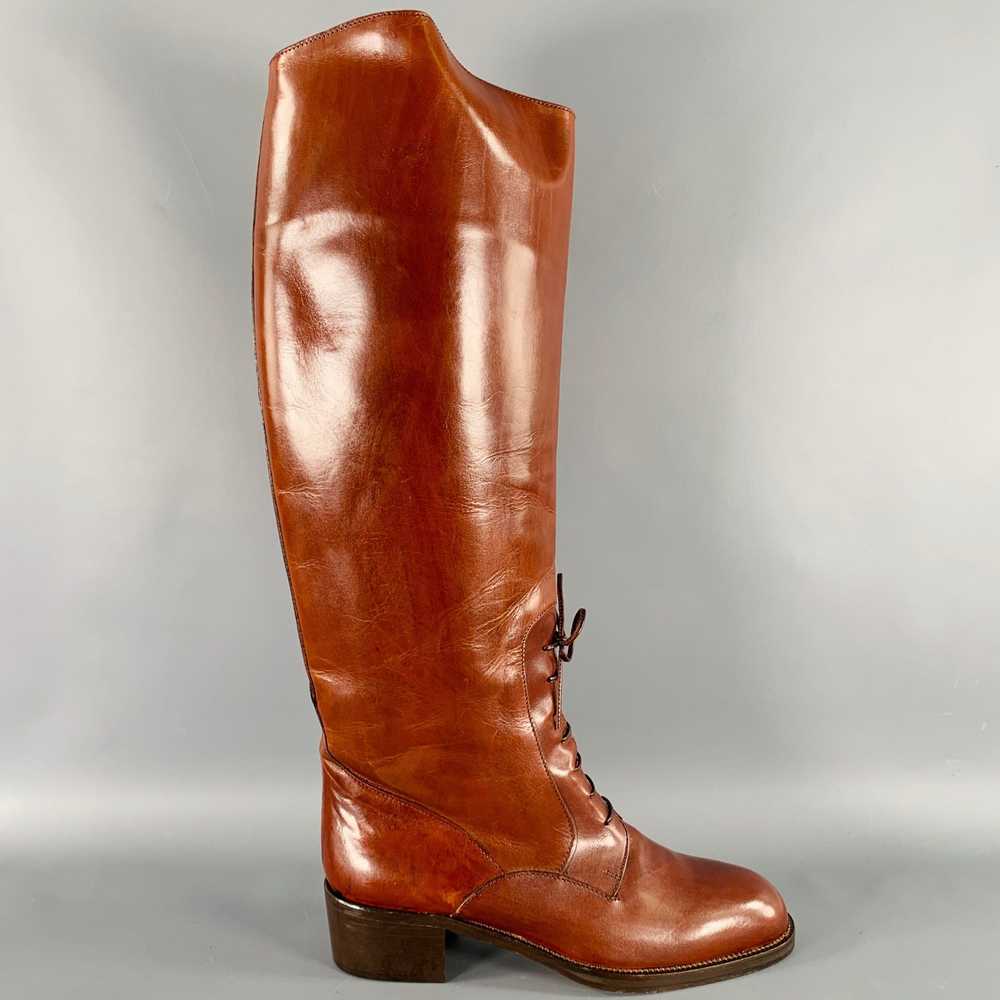 Designer JOAN & DAVID Size 8 Brown Cognac Leather… - image 2