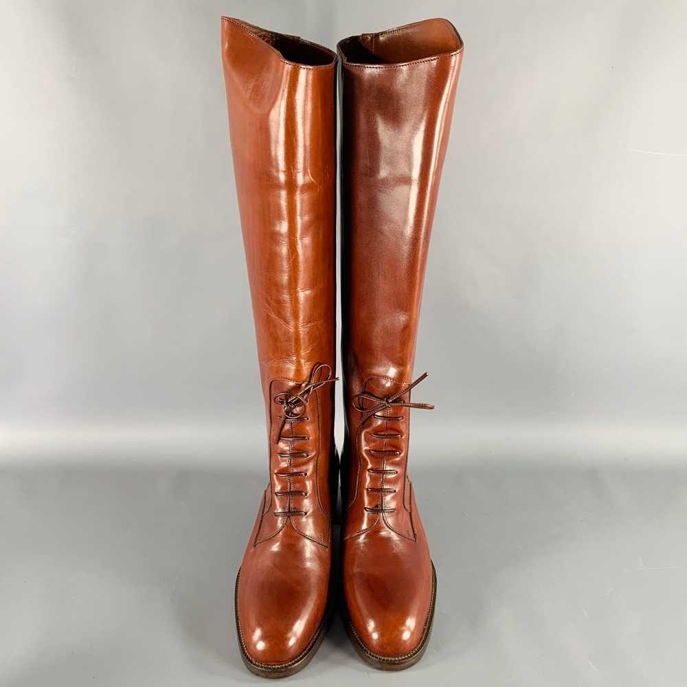 Designer JOAN & DAVID Size 8 Brown Cognac Leather… - image 4