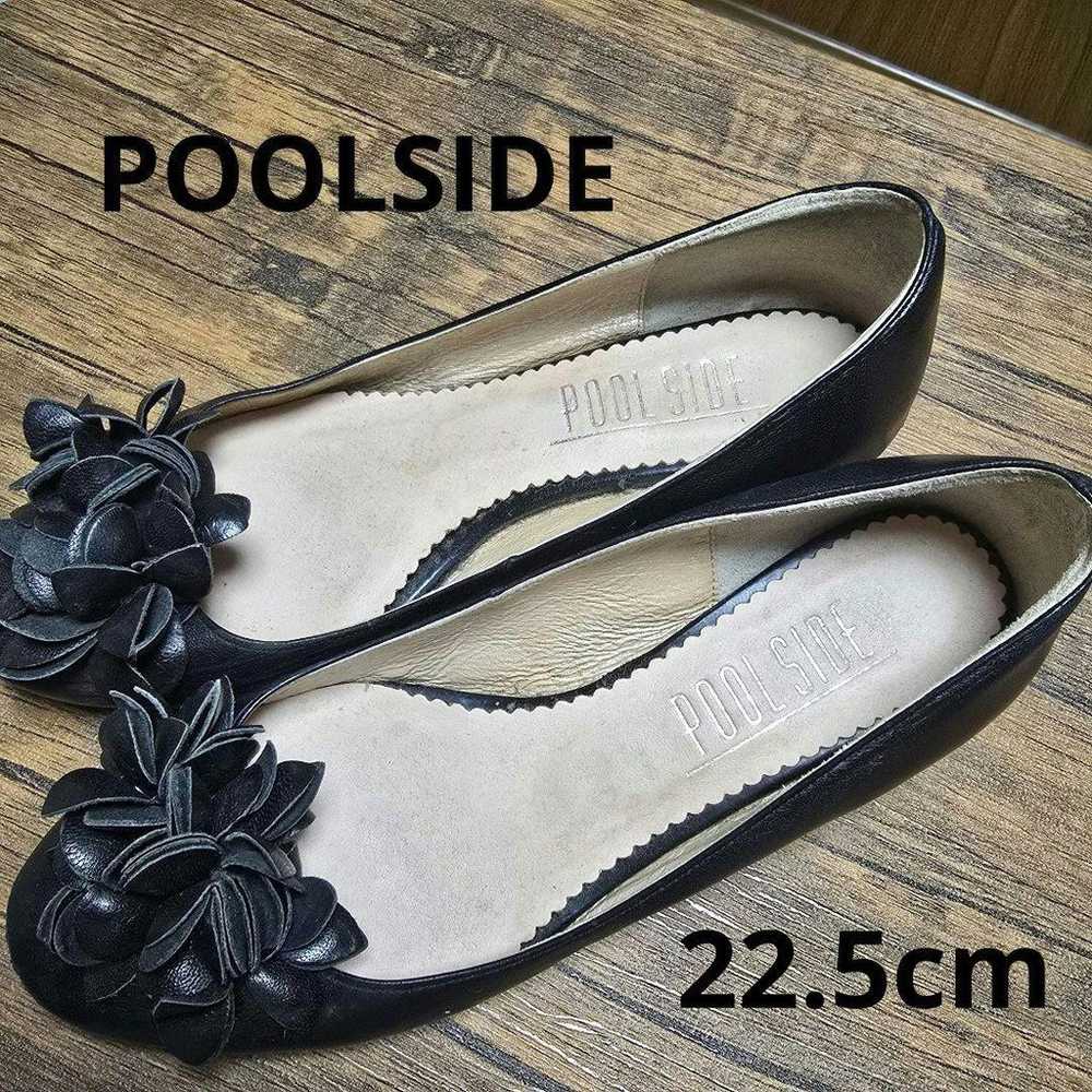 "POOLSIDE" Pumps [22.5 cm] Black with Floral Deco… - image 1