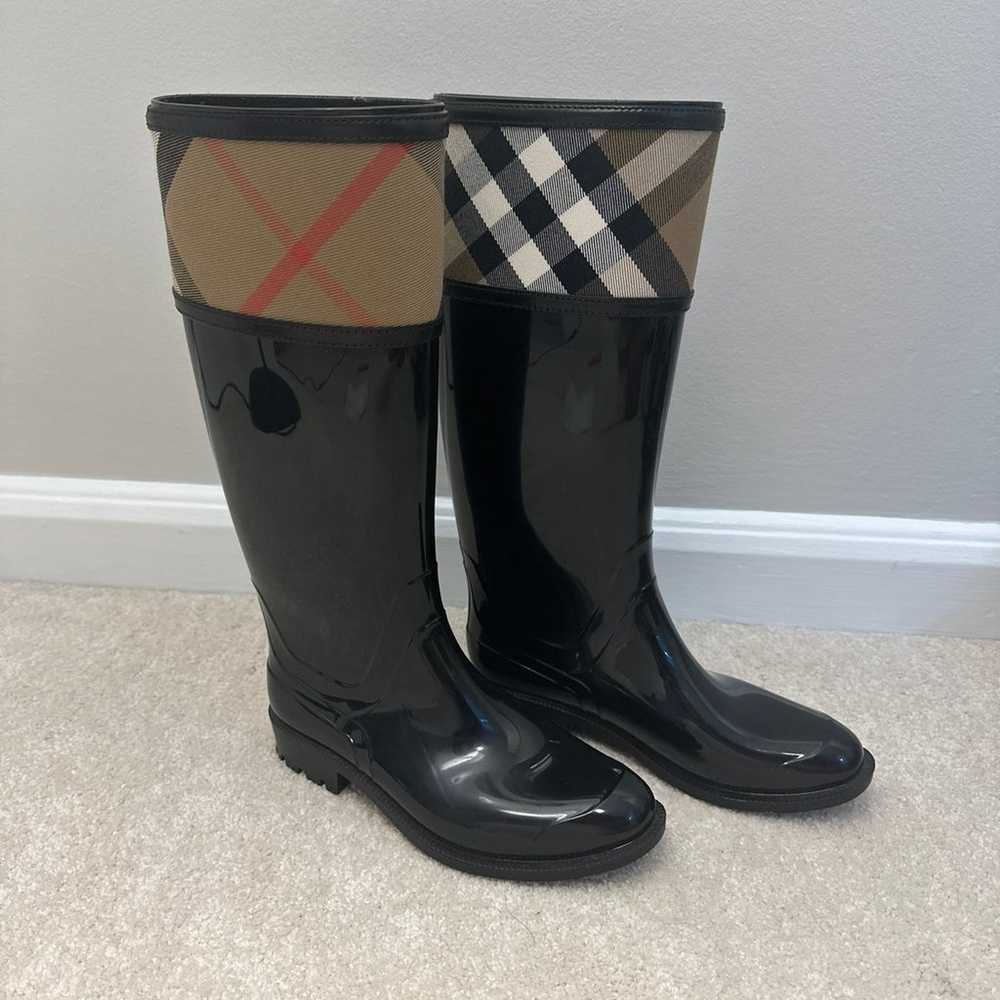 Burberry Woman’s Black Rain Boots - Size 35 Made … - image 1