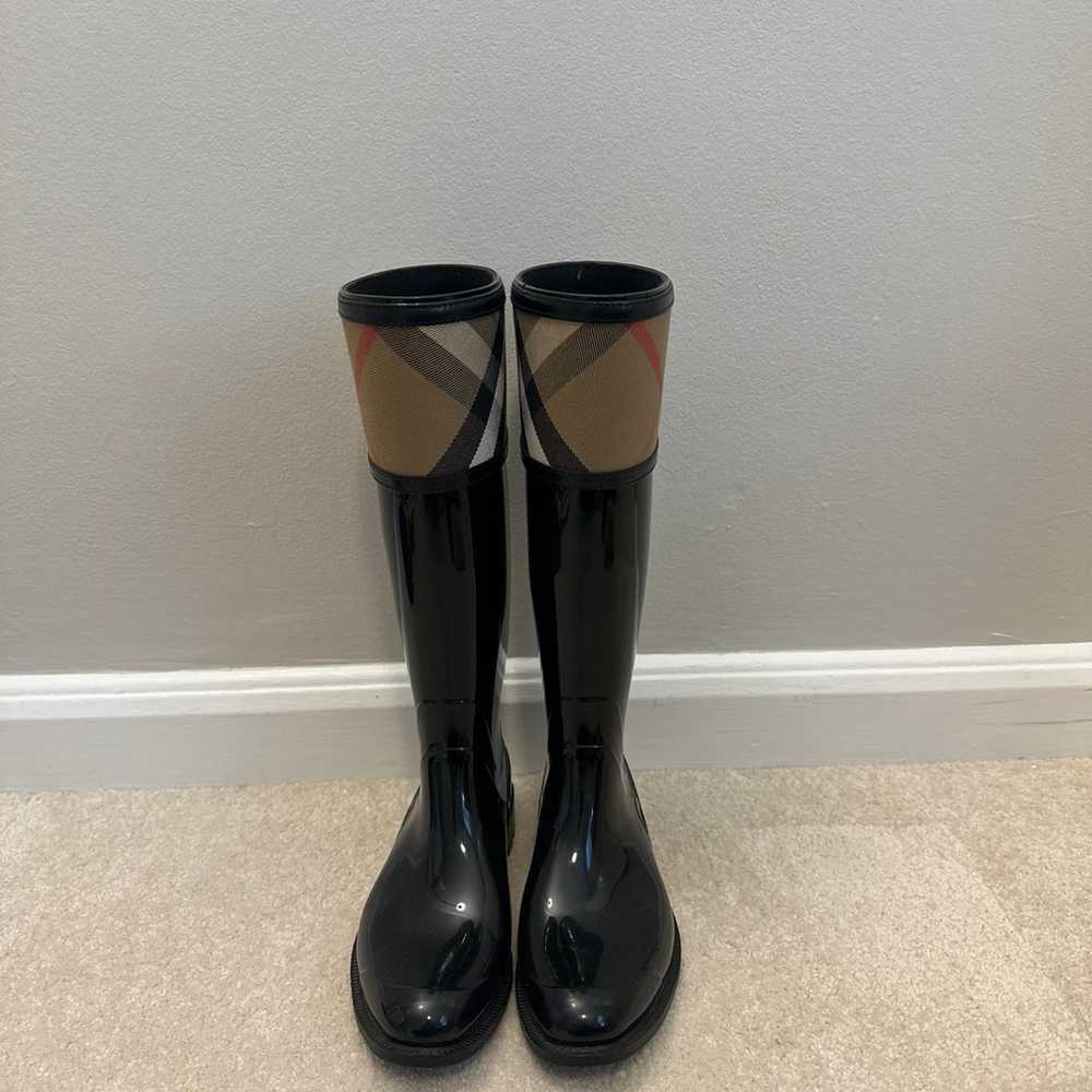 Burberry Woman’s Black Rain Boots - Size 35 Made … - image 2