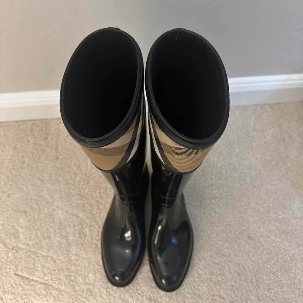 Burberry Woman’s Black Rain Boots - Size 35 Made … - image 9