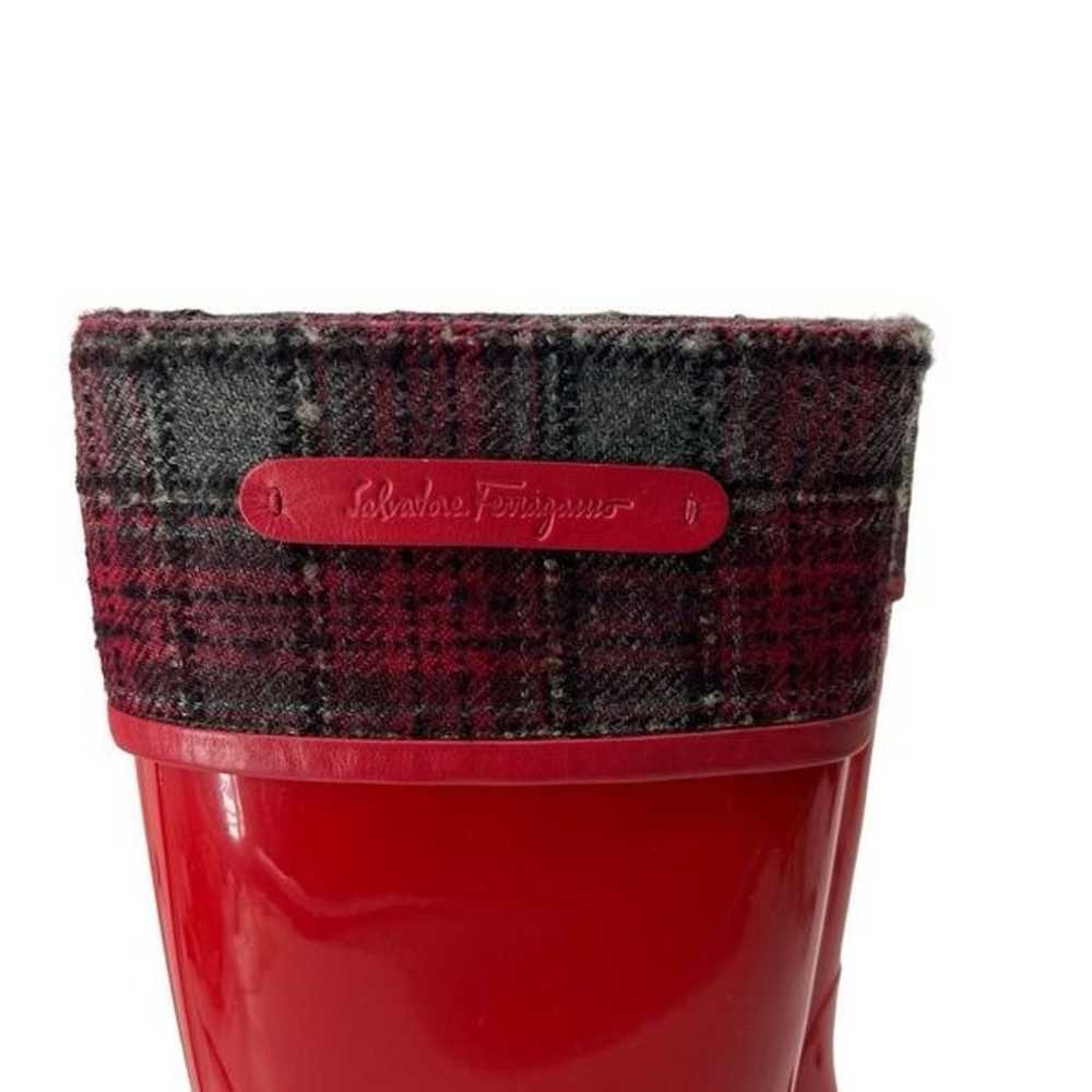 Salvatore Ferragamo Wellington Red Rain Boots Pla… - image 2