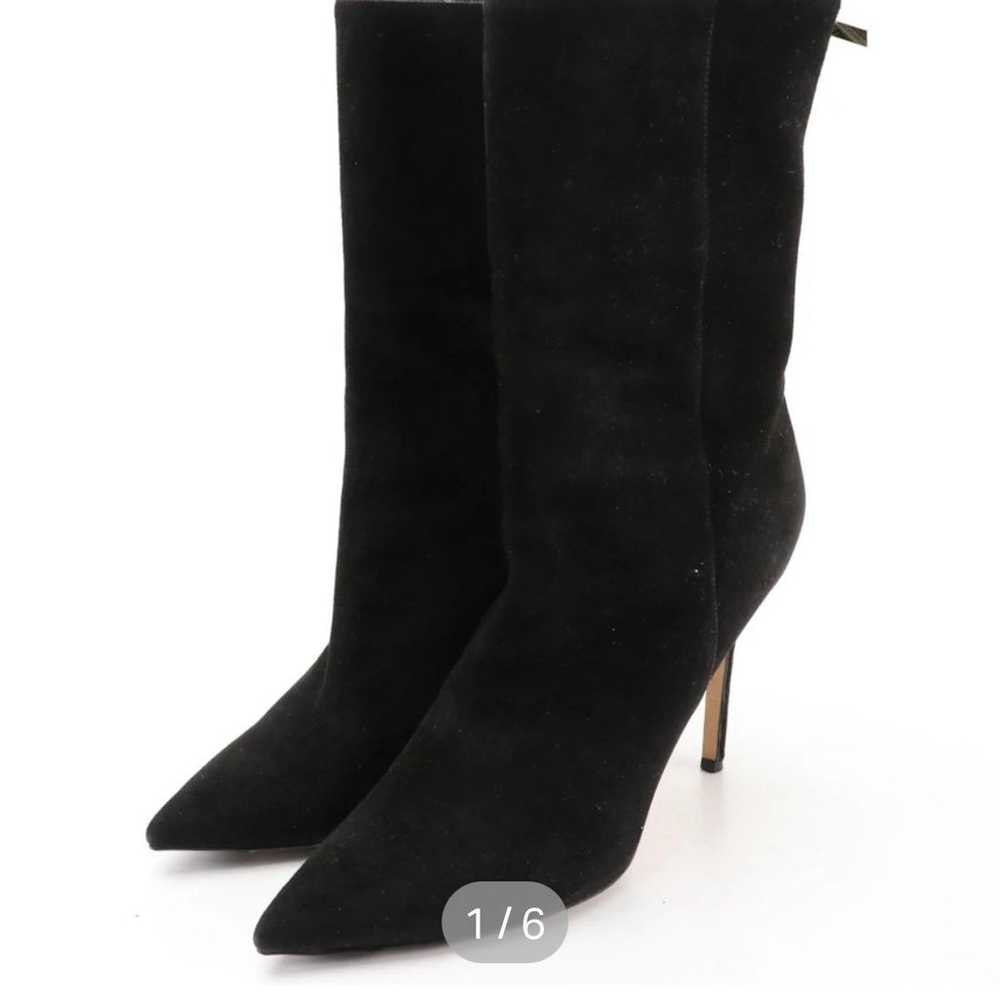 Black Jimmy Choo London Black Suede Stiletto Mid … - image 2