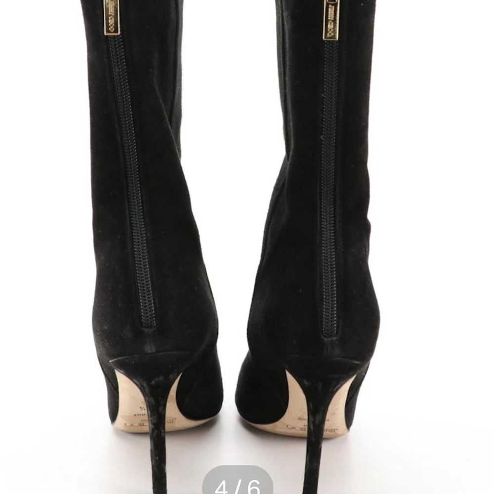 Black Jimmy Choo London Black Suede Stiletto Mid … - image 4