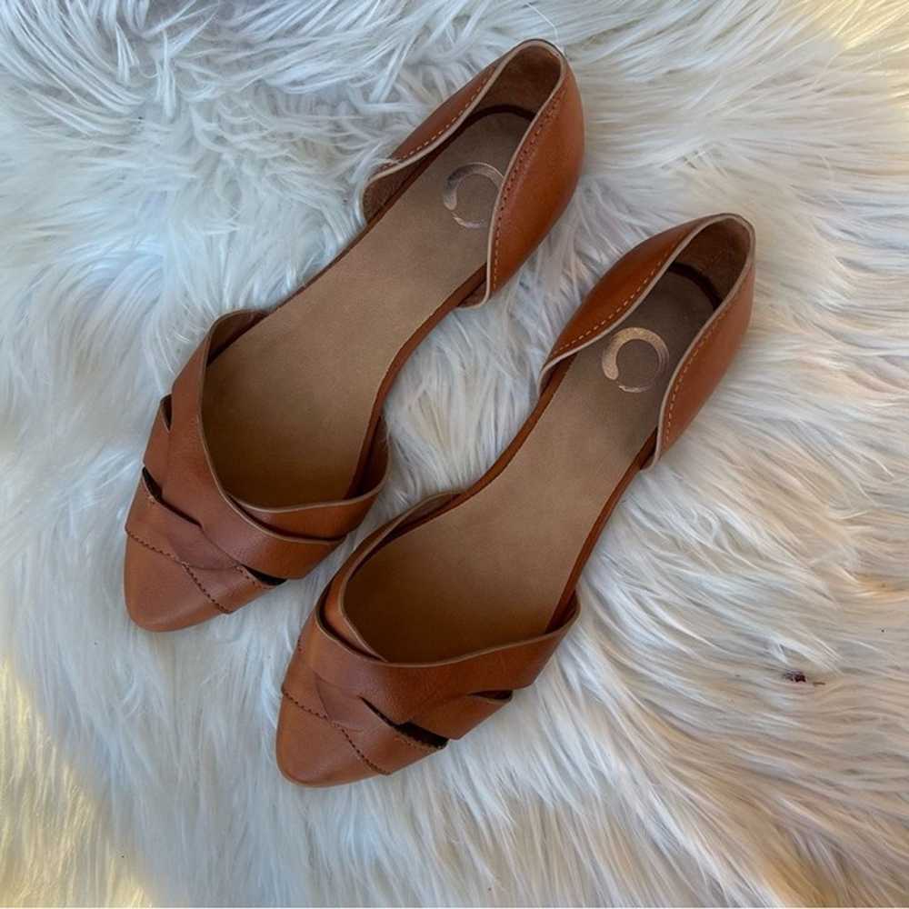 Chestnut Faux Leather Strappy Cut Out Pointed Toe… - image 1