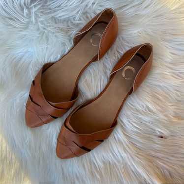 Chestnut Faux Leather Strappy Cut Out Pointed Toe 