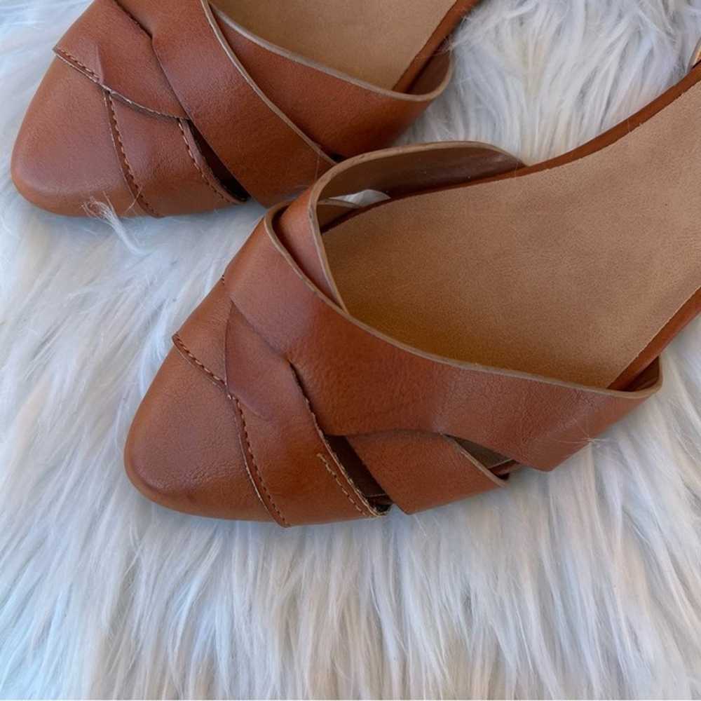 Chestnut Faux Leather Strappy Cut Out Pointed Toe… - image 4