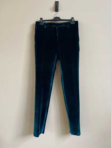 Saint Laurent Paris Velvet Casual Pant in Blue - image 1