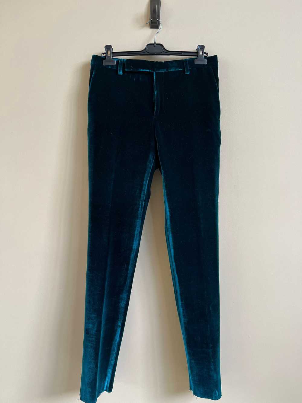 Saint Laurent Paris Velvet Casual Pant in Blue - image 2