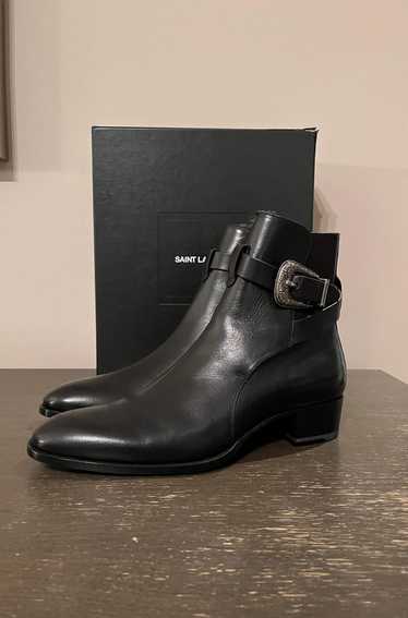 Saint Laurent Paris Wyatt 40 Buckle Boots in Black