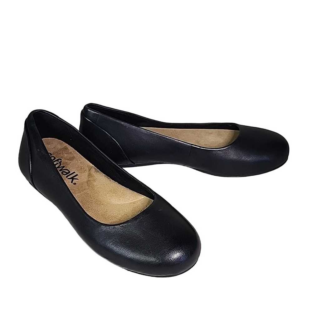 Softwalk Sonoma Womens Black Leather Ballet Flats… - image 1