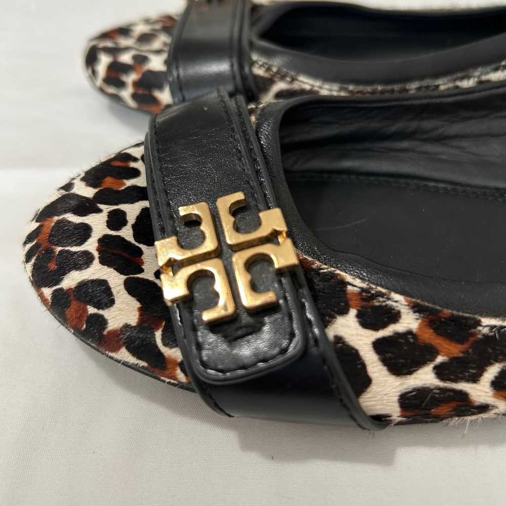 Tory Burch Size 10M Eloise 2 Calf Hair Ballet Fla… - image 4