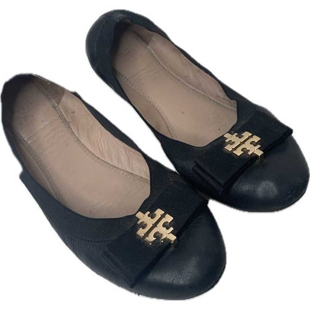 Tory Burch Sedgwick Ballet Flats Lambskin Black 8… - image 1