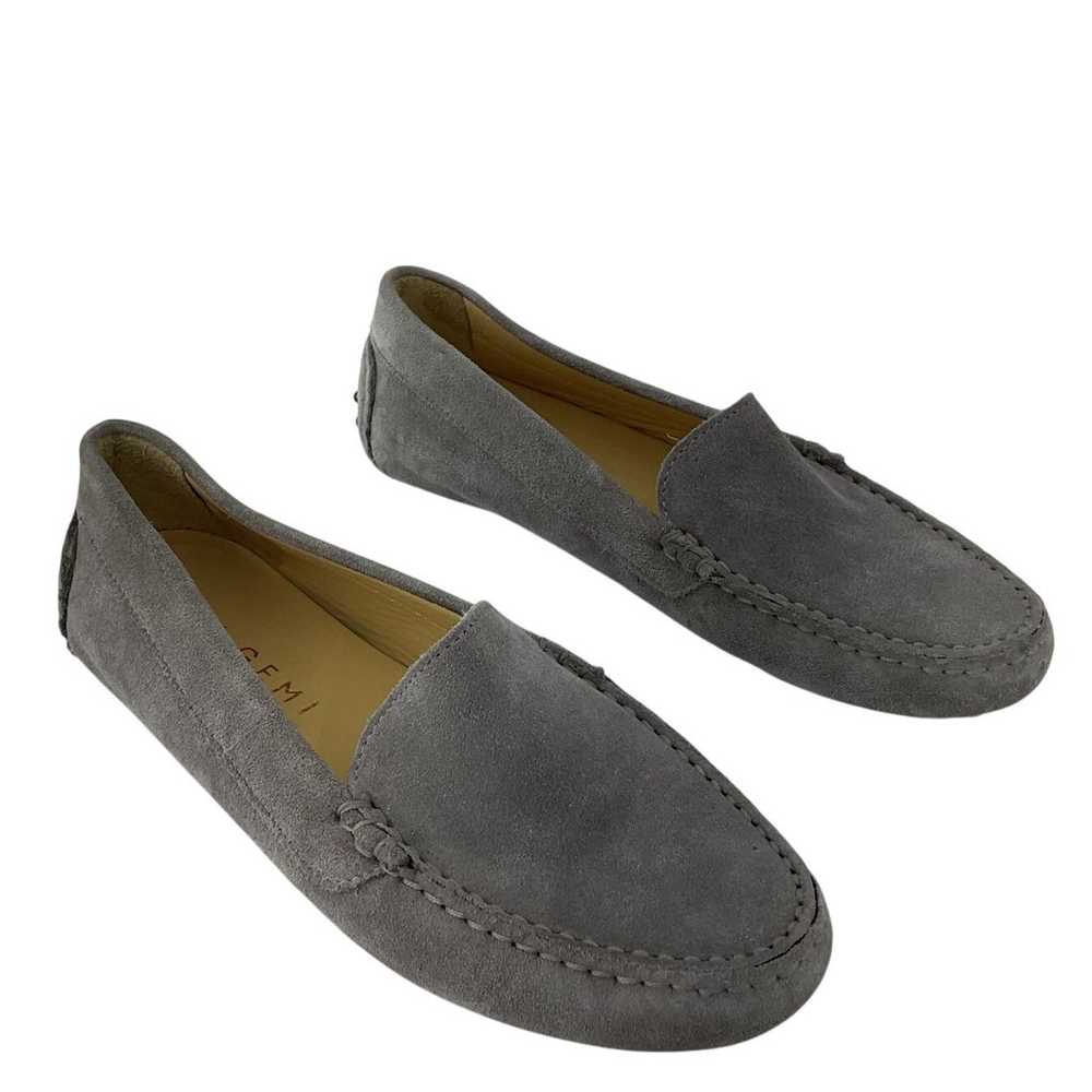 M. Gemi Felize Suede Gray Leather Slip On Moccasi… - image 1