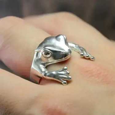 Ring Gold Plated × Silver × Streetwear Cute Frog … - image 1