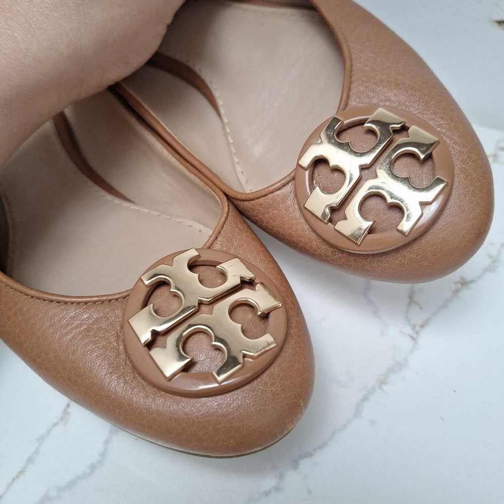 Tory Burch Claire Ballet Flats Royal Brown Gold L… - image 10