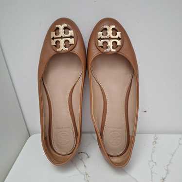 Tory Burch Claire Ballet Flats Royal Brown Gold L… - image 1