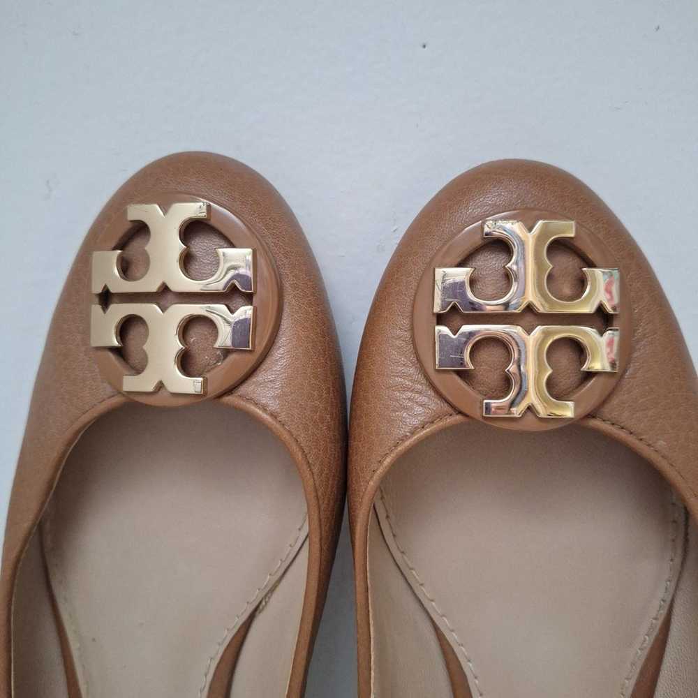 Tory Burch Claire Ballet Flats Royal Brown Gold L… - image 2