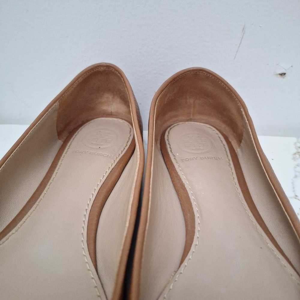 Tory Burch Claire Ballet Flats Royal Brown Gold L… - image 5