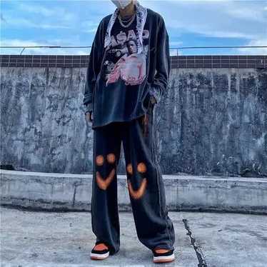 Japanese Brand × Streetwear × Vintage Orange smile