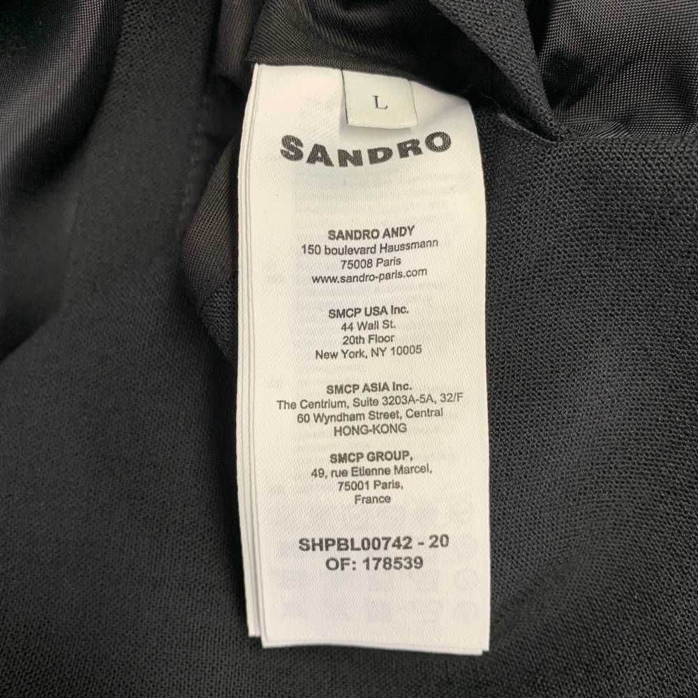 Sandro Black Viscose Blend Zip Up Jacket - image 5