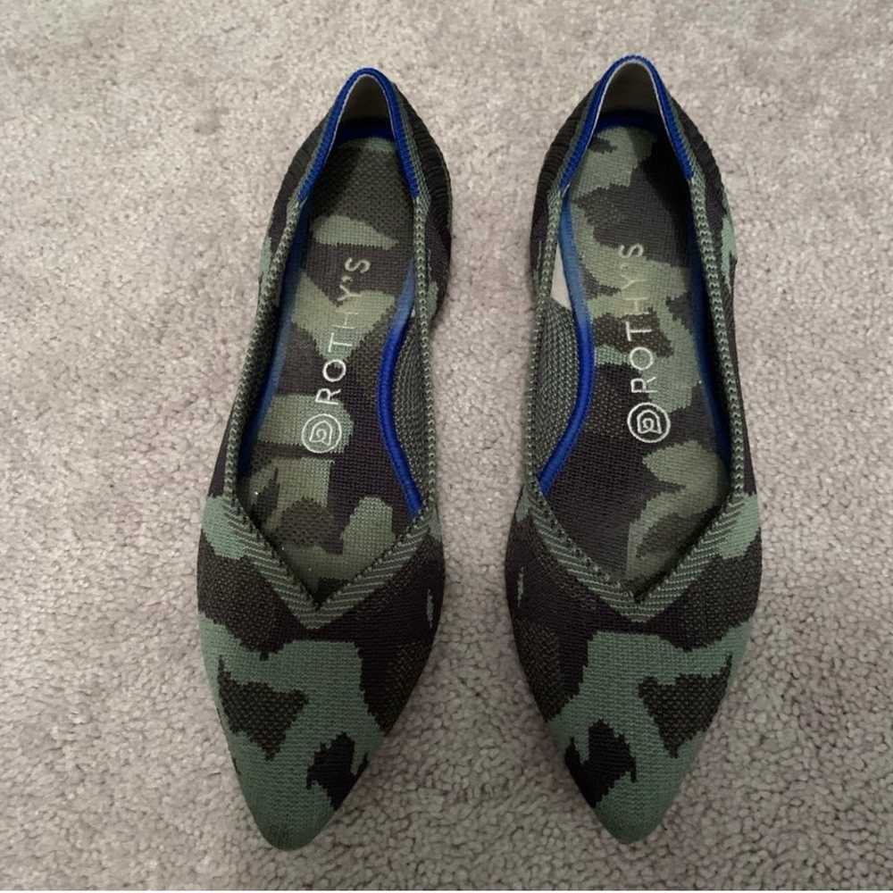 Rothy’s The Point Olive Camo Green Flats Size Siz… - image 1