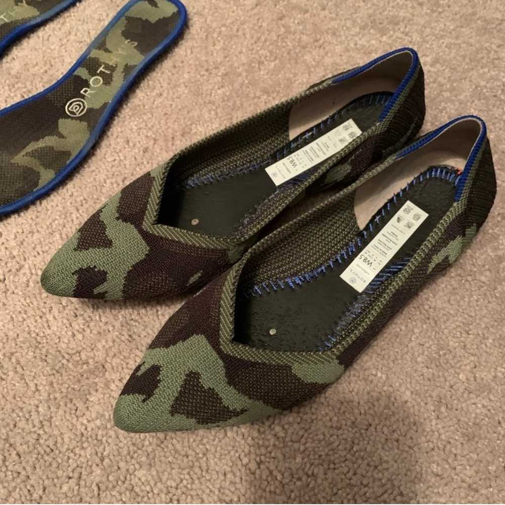 Rothy’s The Point Olive Camo Green Flats Size Siz… - image 3