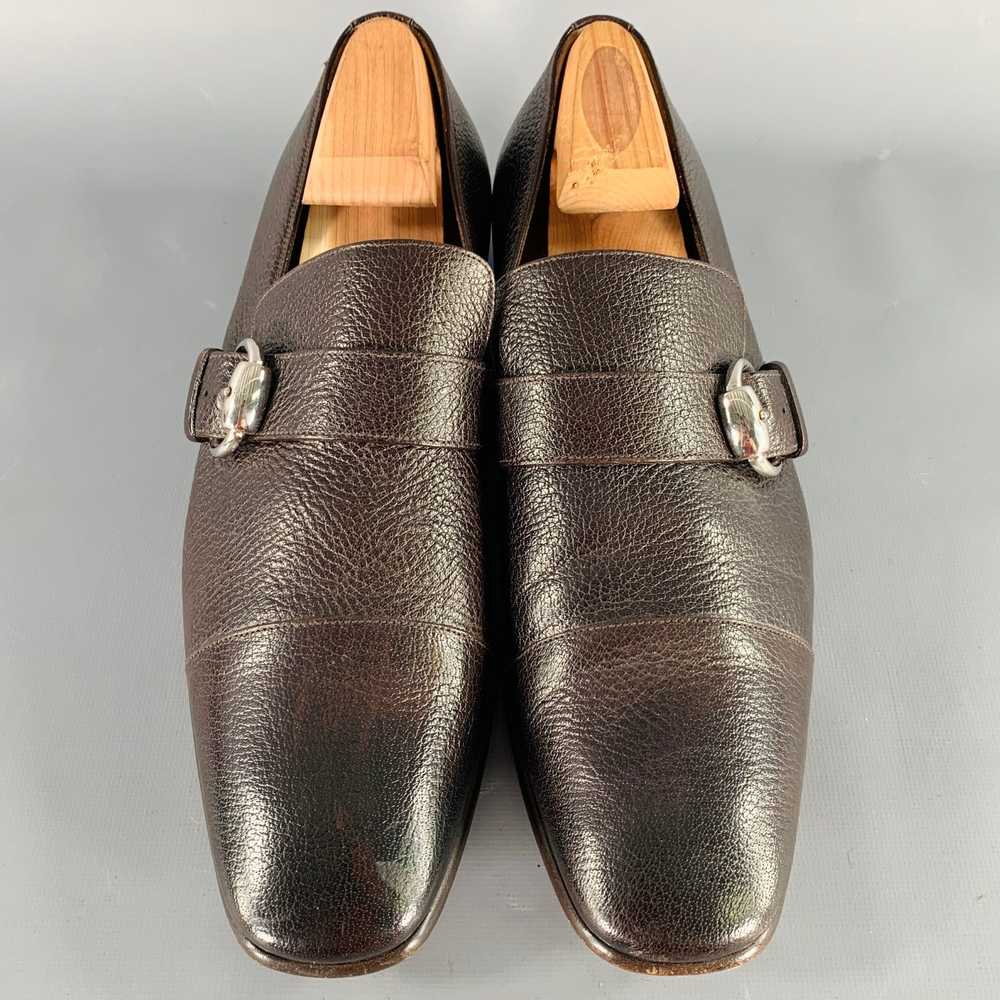 Gucci GUCCI Size 8 Brown Leather Buckle Loafers - image 4