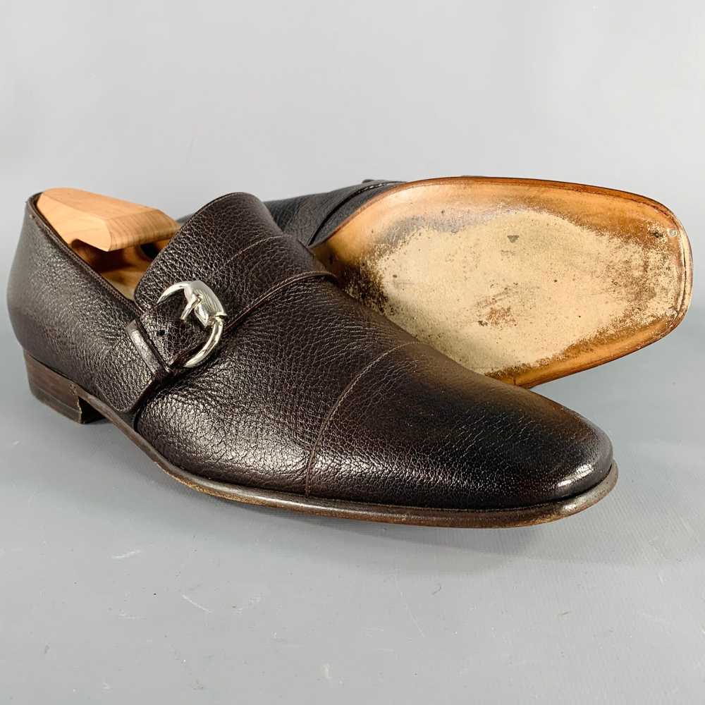 Gucci GUCCI Size 8 Brown Leather Buckle Loafers - image 5