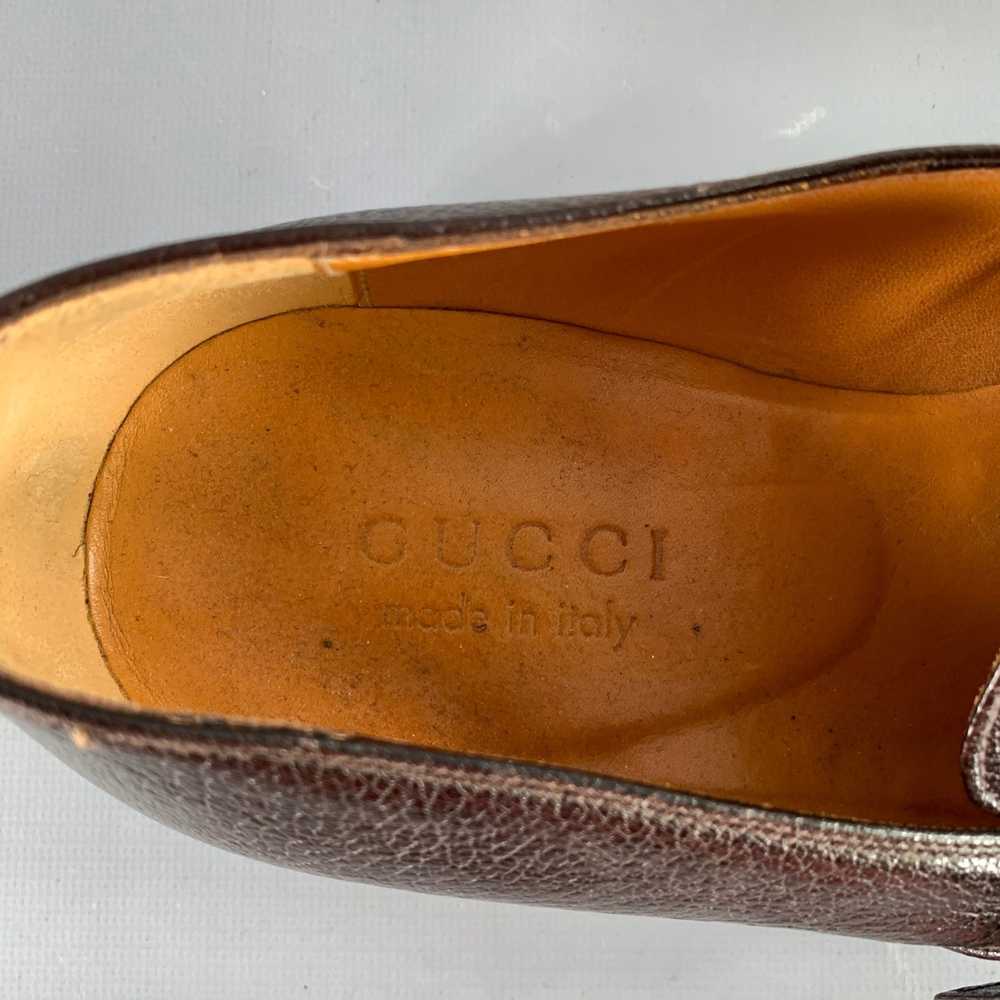 Gucci GUCCI Size 8 Brown Leather Buckle Loafers - image 7