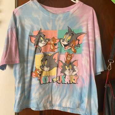 Tom and Jerry tye dye cropped shirt - image 1