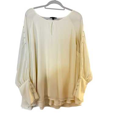 Lane Bryant Womens Cream Off White Top Blouse Bea… - image 1