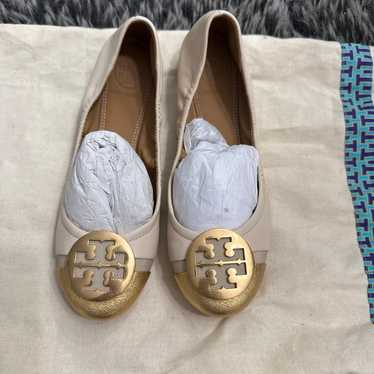 Tory Burch Minnie Travel Ballet Gold Flats size 5 - image 1