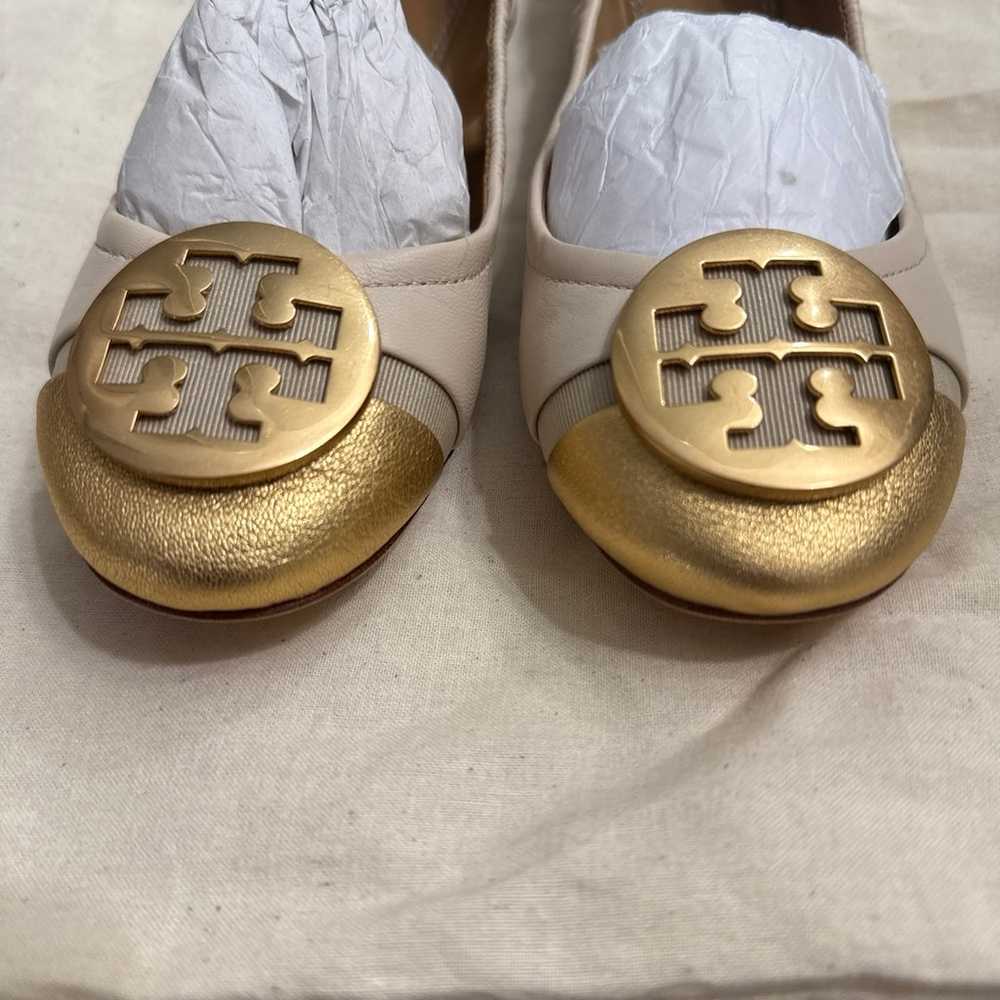 Tory Burch Minnie Travel Ballet Gold Flats size 5 - image 2