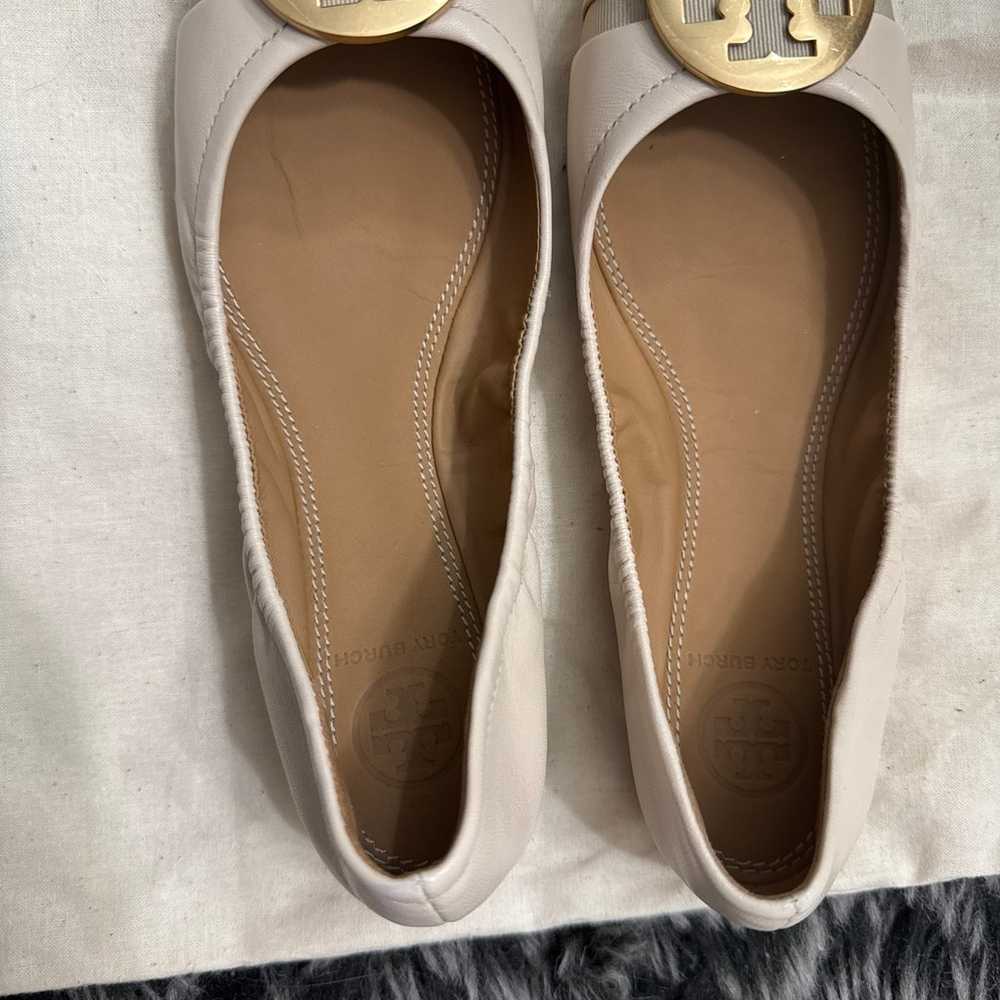 Tory Burch Minnie Travel Ballet Gold Flats size 5 - image 6