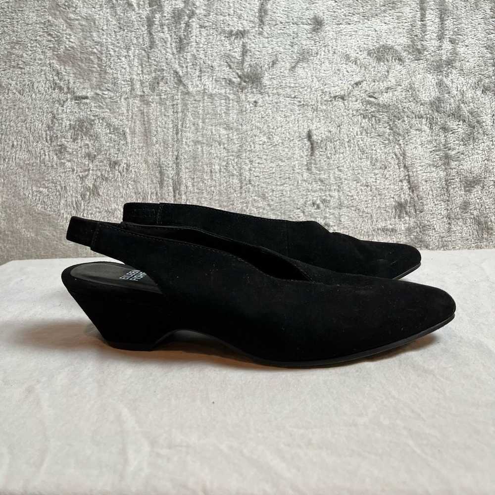 Eileen Fisher Gatwick Black Suede Slingback Heels… - image 1