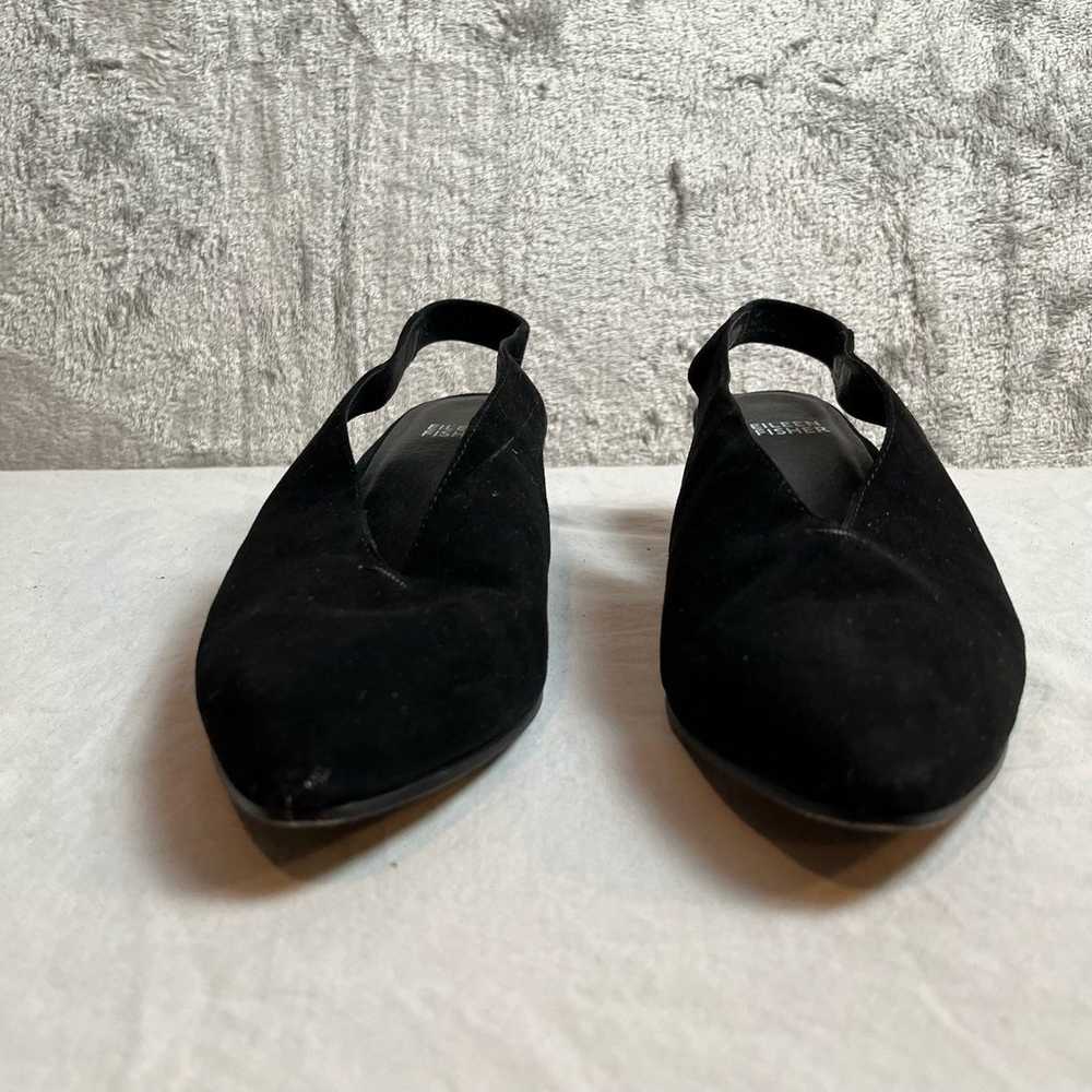 Eileen Fisher Gatwick Black Suede Slingback Heels… - image 3