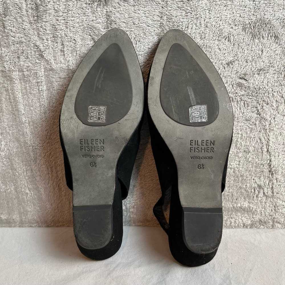 Eileen Fisher Gatwick Black Suede Slingback Heels… - image 6