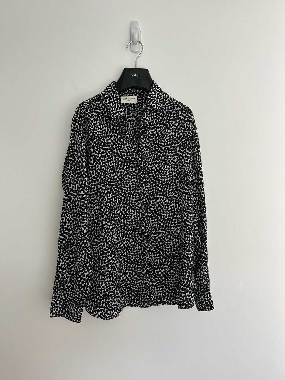 Saint Laurent Paris Hedi silk hearts shirt - image 1