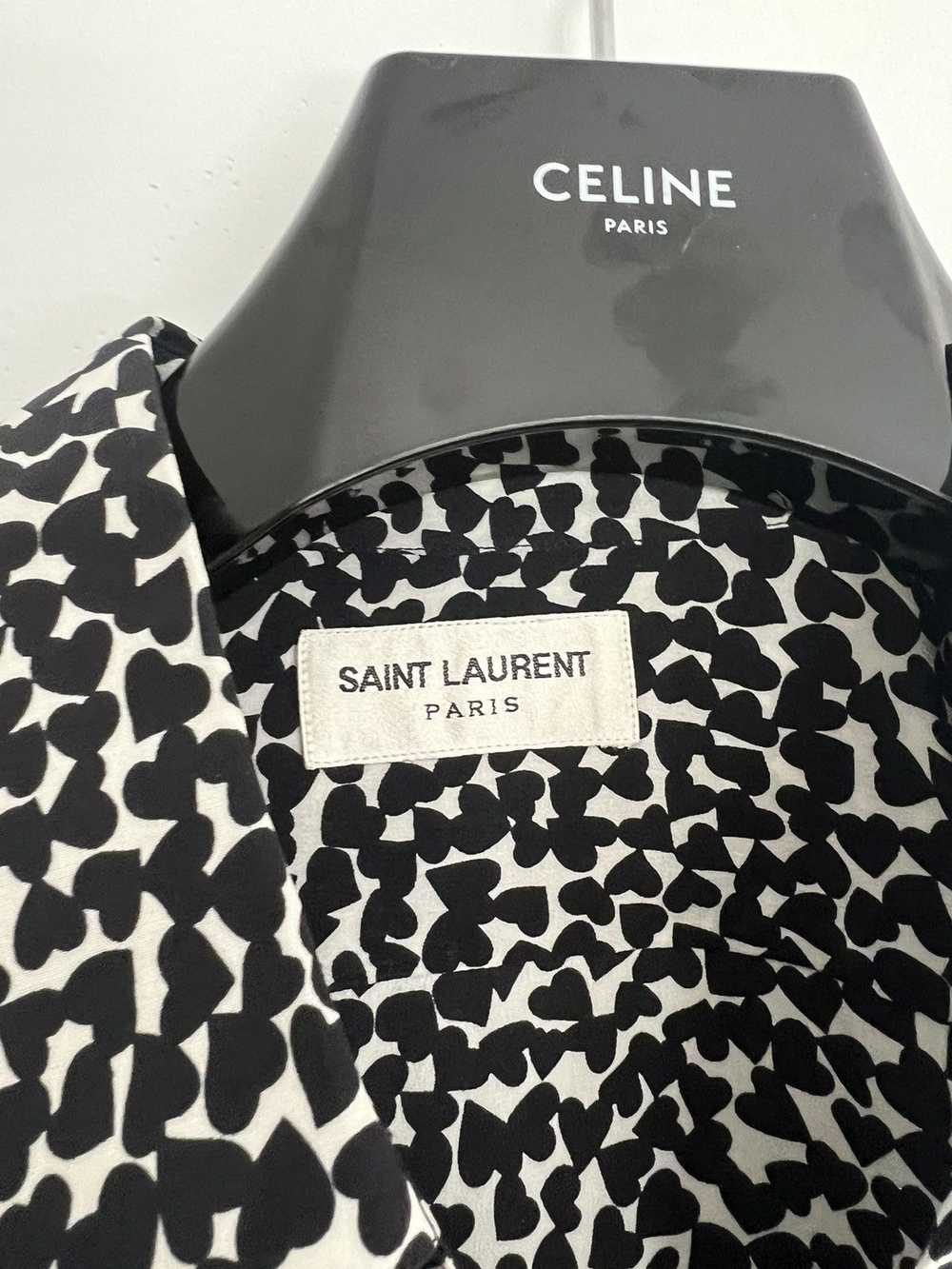 Saint Laurent Paris Hedi silk hearts shirt - image 2