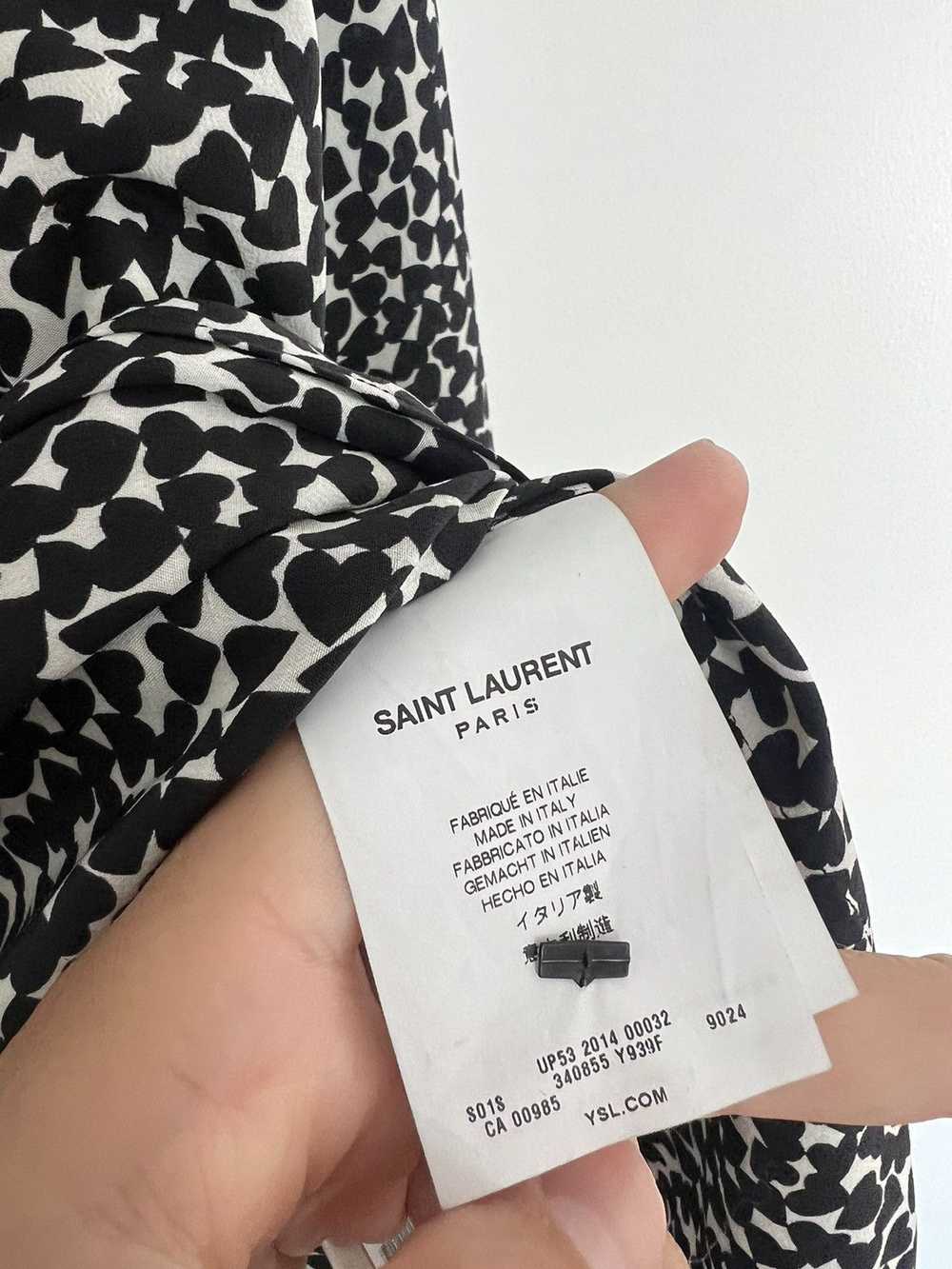 Saint Laurent Paris Hedi silk hearts shirt - image 4