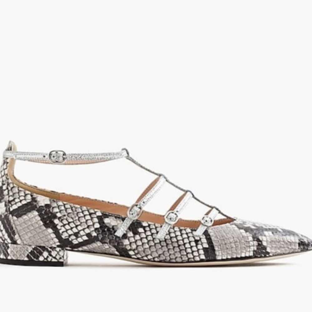 J. Crew buckle caged silver sparkle/  snakeskin p… - image 9