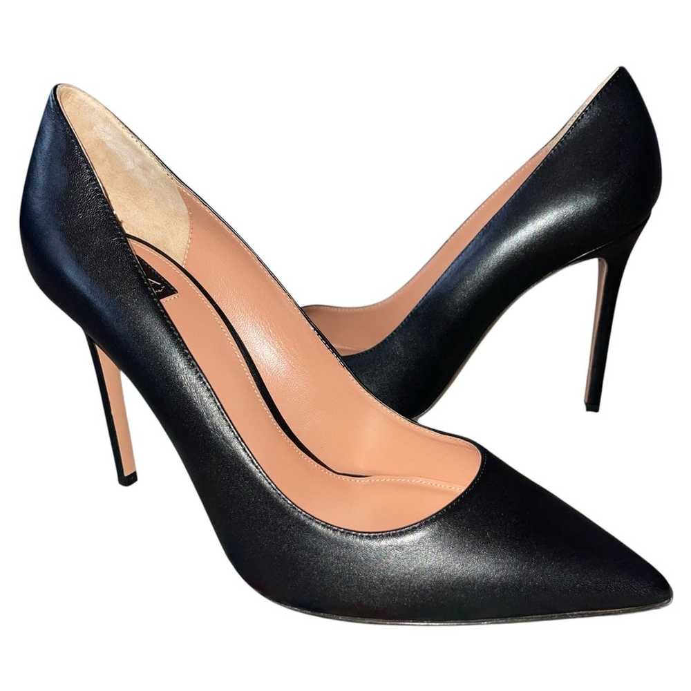 Lita by Ciara Pumps 40 9 Black Italian Leather Po… - image 1