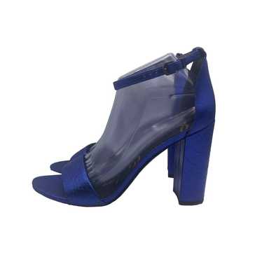 Sam Edelman Yaro Metallic Blue Heels Pumps Block … - image 1