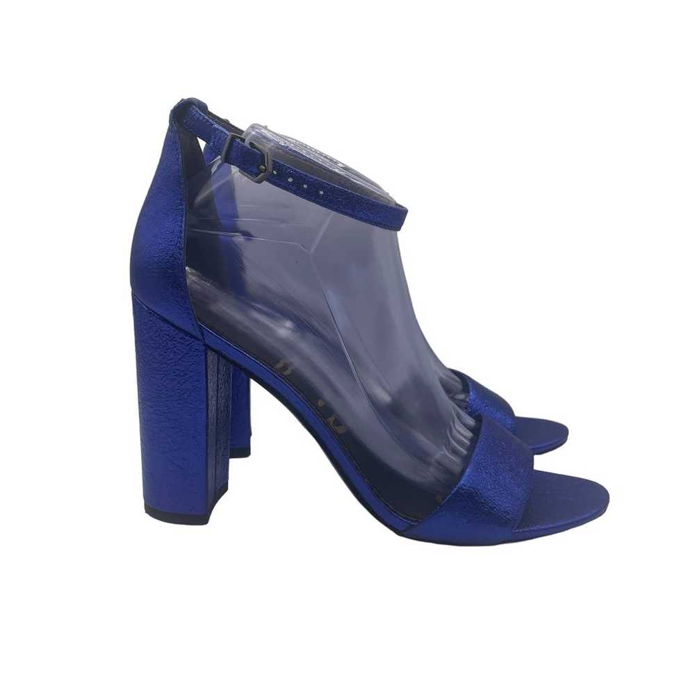 Sam Edelman Yaro Metallic Blue Heels Pumps Block … - image 2